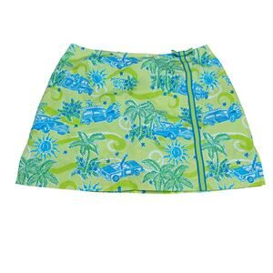Vintage 90s Lilly Pulitzer Cruising Monkey Skort Tropical Womens 10